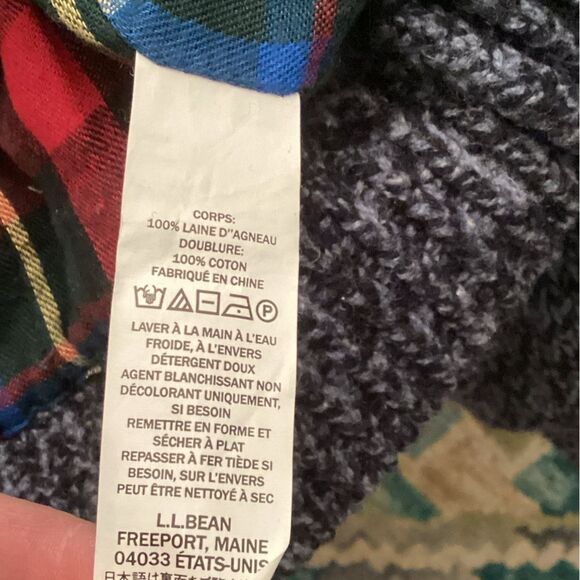 LL BEAN MENS NAUTICAL NAVY CLASSIC RAGG FLANNEL LINED FULL ZIP SWEATER CARDIGAN - Picture 8 of 8